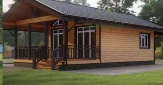 Проект одноэтажного дома из бруса с террасой - Строительство в Обнинске от Строй-Бнн от 135785 руб.